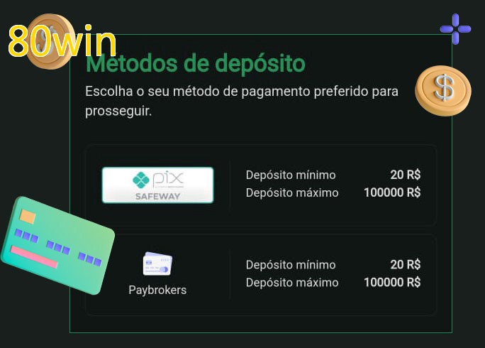 O cassino 80winbet oferece uma grande variedade de métodos de pagamento